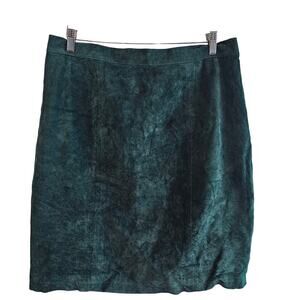 Vintage Gitano Leather Skirt Womens 2X Green Pencil Retro Glam Rock Retro 90s